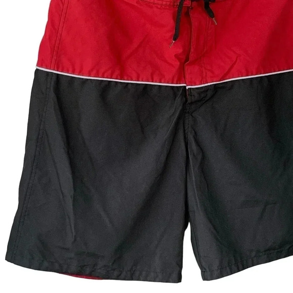DreamWave Swim Trunks Board Shorts Size L Colorblock Black Red Brief Build In - Picture 4 of 14